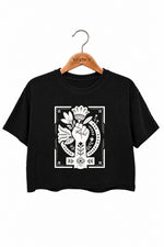 Women power floral crop top