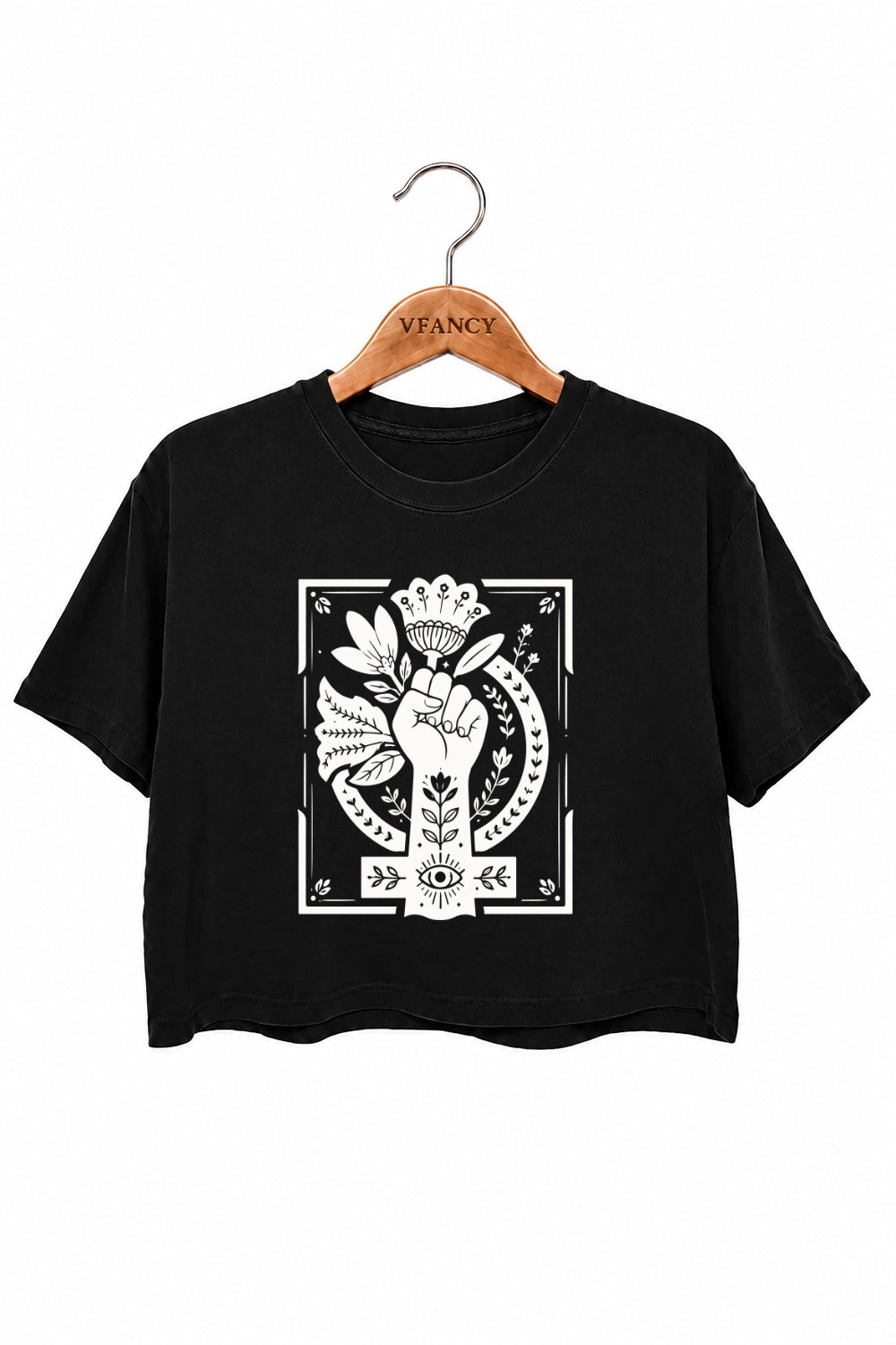 Women power floral crop top