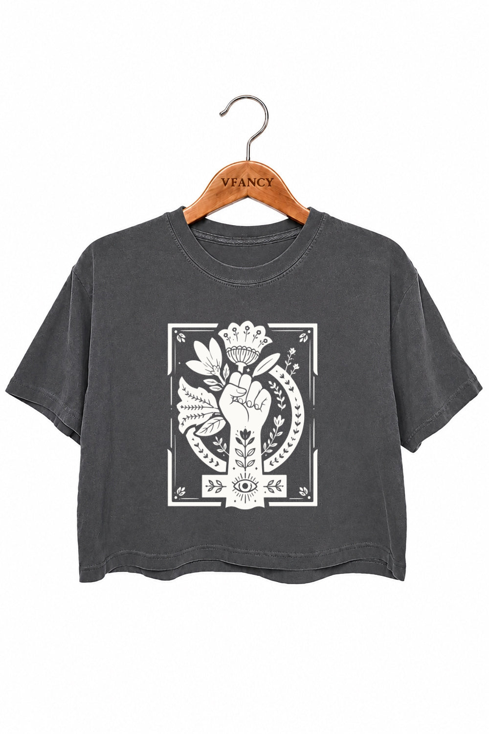 Women power floral crop top