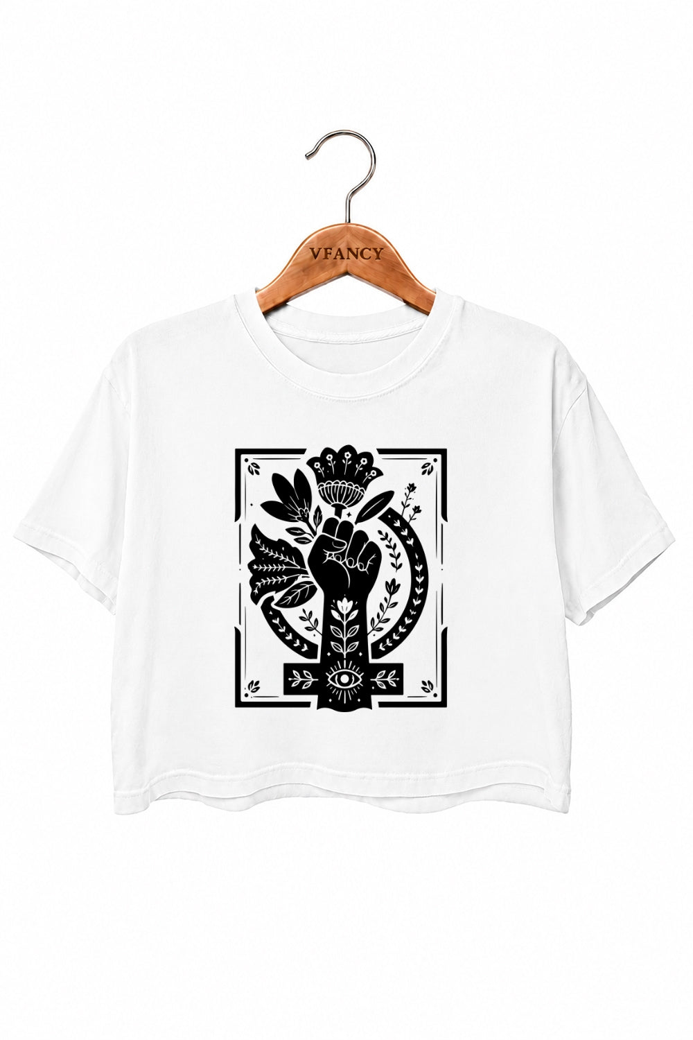Women power floral crop top