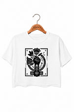 Women power floral crop top