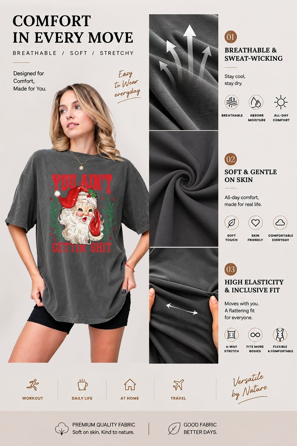 You ain't gettin christmas santa tee