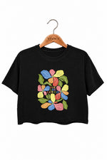 You are loved rainbow floral crop top