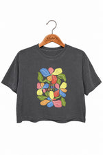 You are loved rainbow floral crop top
